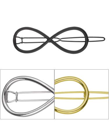 Srtyz 6Pcs Hair Clips - Metal Clamps for Women | Minimalist Style Rhinestone Wedding Hairpins in Black Gold & Silver - Buy Online on GoSupps.com