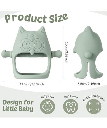 Silicone Baby Teething Toy Set for 3+ Month Infants - Owl Teether Mittens for Anti-Drop Chew and Sucking Needs | 4 Pcs - 4.52 x 3.93 x 2.16 Inch - Buy Online on GoSupps.com