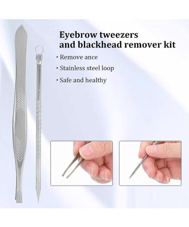 Eyebrow Tweezer & Pimple Popper Tool | Anti-Slip Handle for Comfortable Grasp | Facial Freckle Removal - Buy Online on GoSupps.com