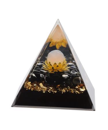 Hohxfyp Orgon pyramid exquisite resin crystal pyramid protection yoga meditation chakra pyramid ornaments for desk living room bedroom bather