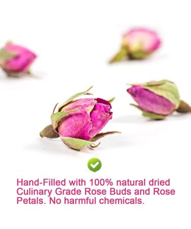 PlantGift France Rose Buds 50G/1.76oz Pink Rose Petals Sweet Rose Herbal Tea Stress Relieving & Magical Immune Support Non-GMO Caffeine-Free - Buy Online on GoSupps.com