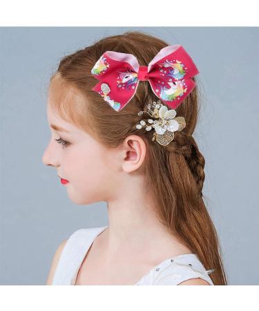 Kalolary 5 Unicorn Hair Clips - 12 Rainbow Hair Loops for Kids | Perfect Birthday & Children's Day Gift - Buy Online on GoSupps.com
