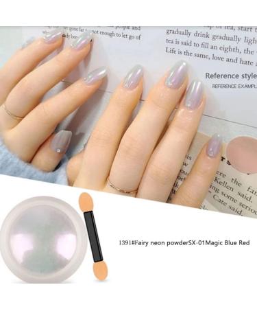 Chrome Nail Powder Nail Chrome Powders Chameleon Metallic Nail Art Pigment Powder Iridescent Pigment Pearly Highlight with Sponge Stick for Wedding Nail Art Tools - Buy Online on GoSupps.com