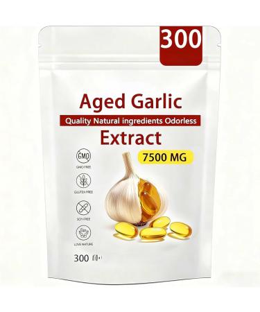 Aged Garlic Extract 7500 mg odorless organic garlic extract vegetarian completely natural not genetically modified 300 pieces