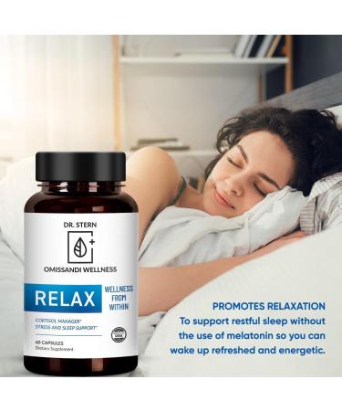 OMISSANDI-Wellness Relax Adrenal Support Supplement - Dr. Ian Stern Formulated - Manages Stress Promotes Deep Sleep Improves Mood-W/Holy Basil Zinc L-Theanine & More Vegan Made in USA - 60 Caps - Buy Online on GoSupps.com
