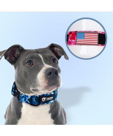 Shop Tspro Premium Camo Dog Collar - Adjustable Thick Durable with Quick Lock Metal Buckle for Small to Large Dogs | Camo Blue Size L (42.5cm-65cm) - Buy Online on GoSupps.com