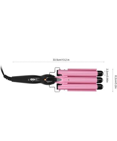 3 Barrel Curling Iron Wand Adjustable Hair Crimpers Hair Styling Tool Hair Curler Waver Crimper for Home and Salon 110V 240V (Pink 22mm) US Plug Pink 22mm - Buy Online on GoSupps.com