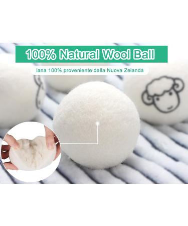 XXL Wool Dryer Balls - Natural & Reusable | 100% New Zealand | 8 Balls + Essential Oils | Shorten Drying Time & Softens Fabrics - Buy Online on GoSupps.com