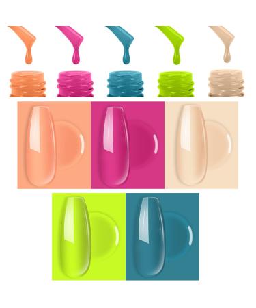 Psampa Gel Nail Polish Kit with 36W LED Dryer Lamp - 5 Color Starter Set for DIY Gel Nails - Base & Top Coat Included - Neon Light Designs - Perfect Gifts for Women - Buy Online on GoSupps.com