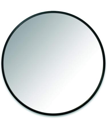 Umbra Hub Round Wall Mirror with Rubber Frame  Modern Decor for Entryways  Washrooms  Living Rooms and More  24-Inch  Black Black 24-Inch Mirror