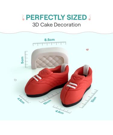 SugarArt Football Boot Set Edible Cake Topper - (Red) Handmade Football Cake Decorations - Perfect on Fondant Butter Cream & More - Football Cake Toppers - Made of Sugar - Contains Food Colors - Buy Online on GoSupps.com