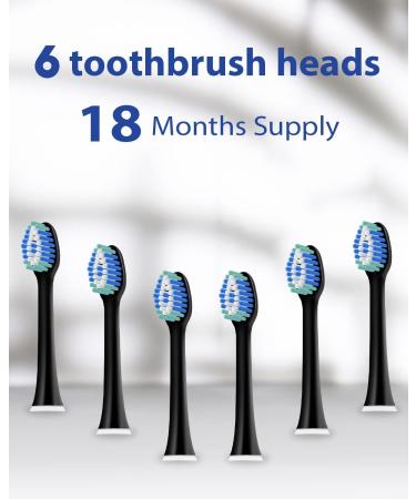 6-Pack Black MySmile Electric Toothbrush Replacement Heads - Buy Online on GoSupps.com