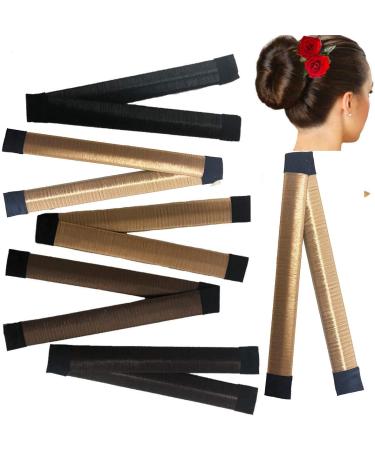 Hair Donut Bun Maker French Twist Magic Hair style Easy Snap Doughnut Styling DIY Bands (Blonde)