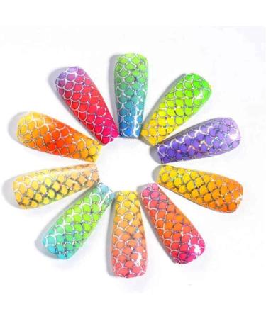 Mermaid Nail Foil Transfers Stickers 10 Sheets Holographic Iridescent Nail Art Decals Fish Scales Pattern Laser Starry Sky Nail Art Stickers Wraps DIY Decoration Manicure Transfer Foils - Buy Online on GoSupps.com