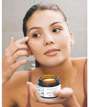 Rejuvenating Night Face Cream - Organic Vegan Moisturizer with Shea Butter Cocoa Butter Bulgarian Rose Oil & Vitamin E - 1.69 fl oz - Natural & Cruelty-Free - Buy Online on GoSupps.com