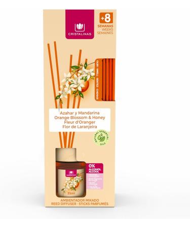 Cristalinas 35ml Orange Blossom Air Fresheners for Home - Reed Diffusers for home - Home Fragrance Lasts upto 8 weeks - Room Diffuser Sticks with Coloured Fragrance Oil - Buy Online on GoSupps.com