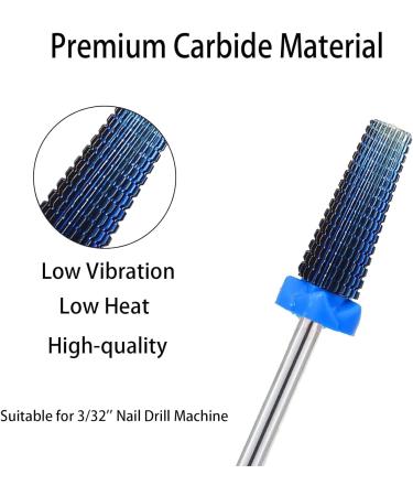 Akylin 5 in 1 Nail Drill Bits Carbide Tapered Bit 3/32" Shank - Manicure Nail Art Acrylic/Hard Gel Fast Remover Two Way Rotate(Medium) Medium-M Type-A - Buy Online on GoSupps.com