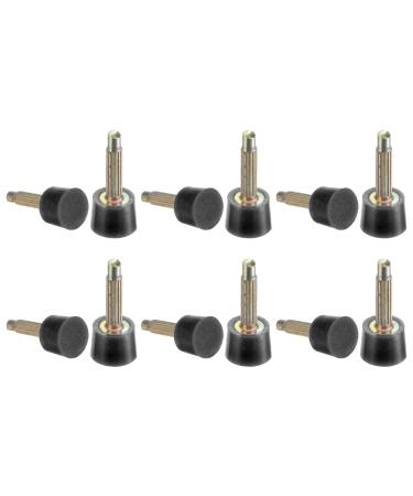 HARFINGTON 6 Pairs TPU High Heel Tips Shoes Replacement Tap Caps for Women High Heel Shoes 2.4mm Pin  7mm Round Shape Heel Repair Caps  Black