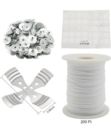 200 Ft 24 Ply Candle Wick Roll with Metal Holders & Sustainer Tabs - DIY Craft Making Kit - Buy Online on GoSupps.com