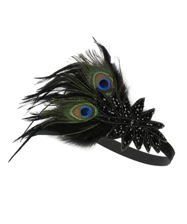 Minkissy 1920s Flapper Headband | Great Gatsby Vintage Hair Accessory | Roaring 20s Feather Hair Band for Women - Buy Online on GoSupps.com