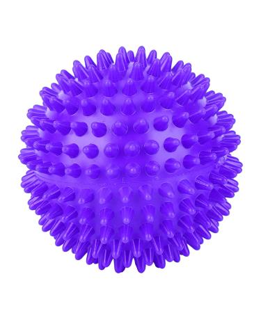 Massage roller ball plastic massage roller body spiky balls fitness-relaxing tools for body relaxation muscle regeneration 7.5 cm/9 cm diameter (purple) Small size 7.5 cm purple