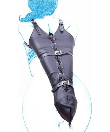 Black Leather Bandage Single Glove Tight Bundle Single Glove Restraint Straps Binding Arm Straps - Buy Online on GoSupps.com