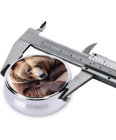 Round Pill Box 3 Compartment - Portable Travel Pill Organizer for Vitamins - Compact Medicine Case - Brown Bears Design - Buy Online on GoSupps.com