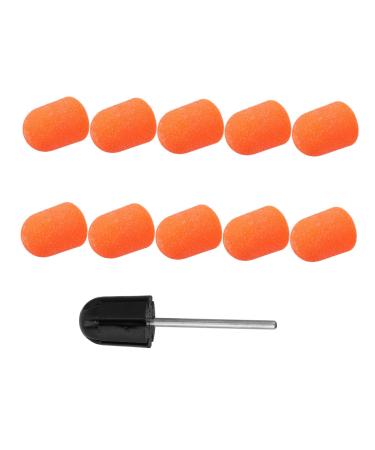 FRCOLOR Cap sand cap nail grinding head Grinding Wheels Bit electric nail file replacement heads Nail Sanding Bands nail art polishing cap nail kits tool dedicated Sand 2x1.5cm Orange