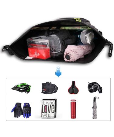 WATERFLY 25L Waterproof Bike Pannier Bag | Extensible Bicycle Rear Seat Bag with Rain Cover Ideal for Riding and Cycling | A-Black - Buy Online on GoSupps.com