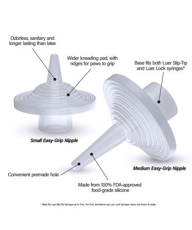 Easy-Grip Nipple Medium - 2-Pack Clear | Nursing Baby Animals - Buy Online on GoSupps.com