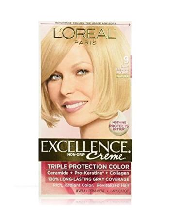 Exc H/C Nat Bld #9 R Size 1ct L'Oreal Excellence Creme Hair Color Light Natural Blonde #9