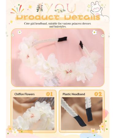 IYOU Floral Princess Headband Ivory Flower Headpiece Baby Birthday Wedding Hair Accessories for Girls - Buy Online on GoSupps.com