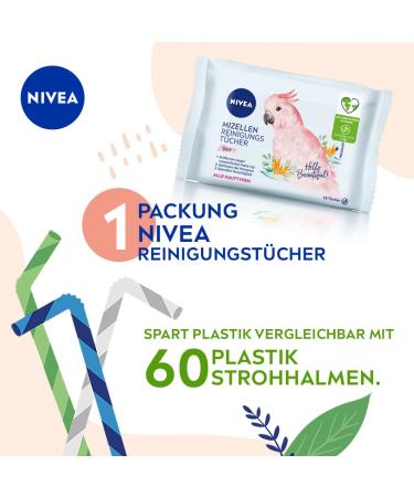 Nivea 3in1 Hello Beautiful Micelle Cleansing Towels - 25 Gentle Facial Makeup Remover Towels with Vitamin E (Pack of 5) - Ideal for All Skin Types Removes Waterproof Mascara - Buy Online on GoSupps.com