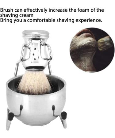 Premium Stainless Steel Shaving Tool Set | Shaving Brush Beard Brush Holder & Soap Bowl Perfect for Beauty Salons & Home Use | International Shipping Available - Buy Online on GoSupps.com
