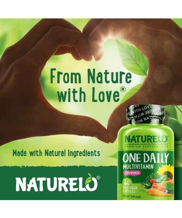 NATURELO Women's Energy Support Multivitamin - Whole Food Supplement for Hair, Skin, Nails - Non-GMO, Gluten Free - 60 Capsules x 2 | 2 Month Supply - Buy Online on GoSupps.com