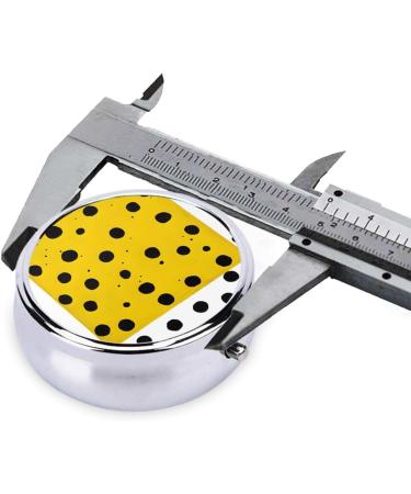 Mustard Yellow & Black Round Pill Box | 3 Compartment Portable Travel Organizer for Vitamins & Medications - Buy Online on GoSupps.com