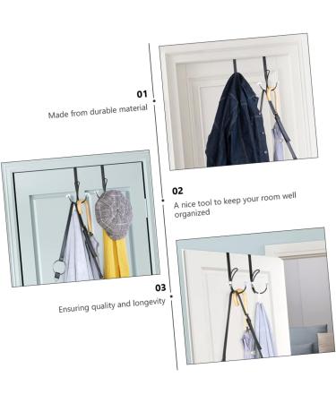 CIYODO 2pcs Hangers Towel Hook Over Door Clothes Hanger Rack Door Organizer Hook Hat Hooks Back Mount Blush Black 17.00X9.00X8.00CM - Buy Online on GoSupps.com