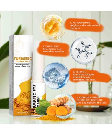 2PCS Turmeric Eye Cream Stick For Eye Bags Eye Balm Stick Hydrating Moisturizing Eye Repair Skin Care - Buy Online on GoSupps.com