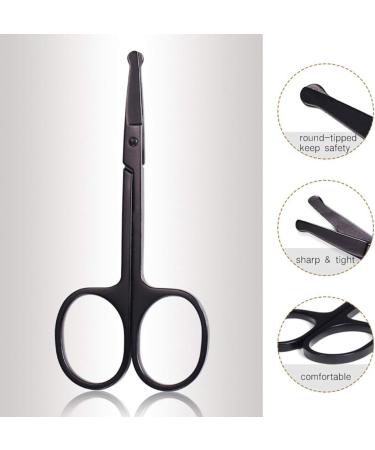 Beard Scissors/Nose Scissors/Mustache Comb Multi Functions Grooming Kit Gift Set Beard Trim Scissor Kit Trimming Nasal Hair for Men with Storage Bag (Black) - Buy Online on GoSupps.com