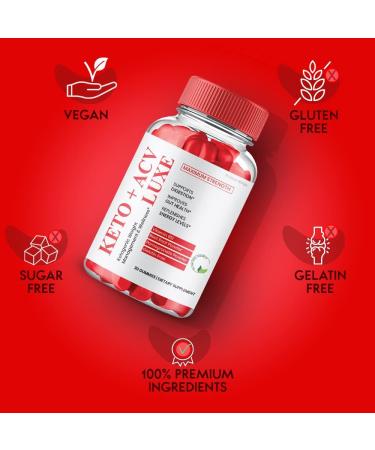 Luxe Keto ACV Gummies | Original Powerful Formula | Maximum Strength Vitamin B12 | Beet Root and Pomegranate | 3 Pack - Buy Online on GoSupps.com
