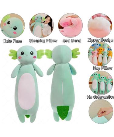 Kekeso Long Axolotl Plush Pillow - Green 65cm/25.59inch - Stuffed Animal Gift for Boys and Girls - Salamander Plush Toy for Christmas - Buy Online on GoSupps.com