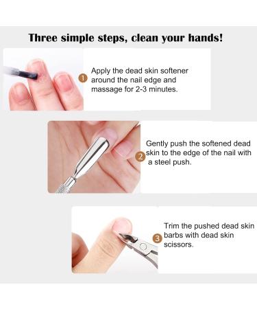 Stainless Steel Cuticle Cutter Set - Pusher, Nipper, Scissors & Scraper for Manicure & Pedicure - Buy Online on GoSupps.com
