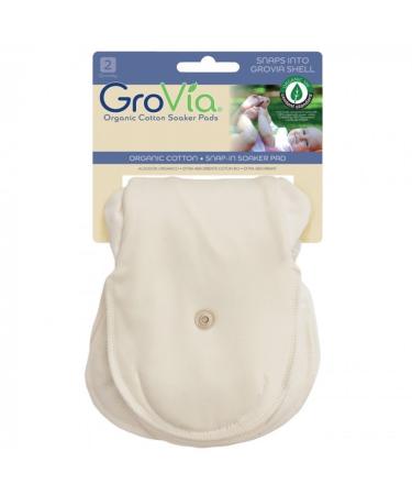 GroVia 100% Certified Organic Cotton Reusable Soaker Pad for Baby Cloth Diapering Hybrid Diaper Shell (2 Count) Organic Cotton Soaker Pad - Buy Online on GoSupps.com