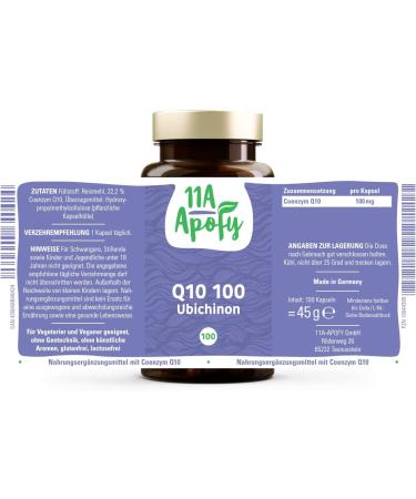 Buy 11A-Apofy Q10 100 Ubiquinone - 100% Natural Yeast Fermentation 100 Caps - International Shipping Available - Buy Online on GoSupps.com