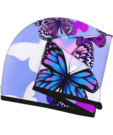 Flying Butterflies Microfiber Hair Towel - Super Absorbent Coral Velvet Wrap for Women - Quick Dry for Long Curly & Thick Hair - Buy Online on GoSupps.com