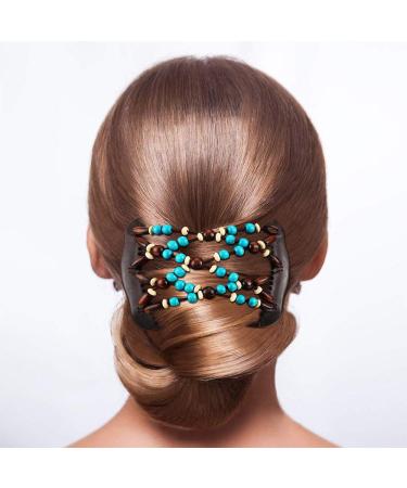6 Pieces Pearl Hair Clips Magic Elastic Double Clips for DIY Hair Styling | Multifunctional Hair Combs & Holders - Buy Online on GoSupps.com