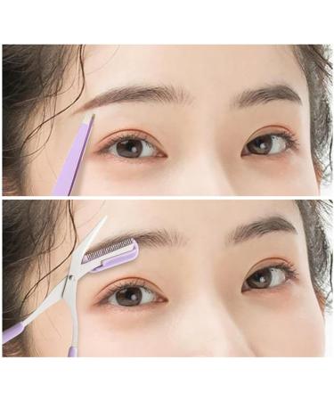 Classic Precision Slant Eyebrow Tweezer Eyebrow Scissors Hair Removal Tweezer with a Bag for Women and Men Professional Precision Tweezers for Eyebrows(Purple) - Buy Online on GoSupps.com