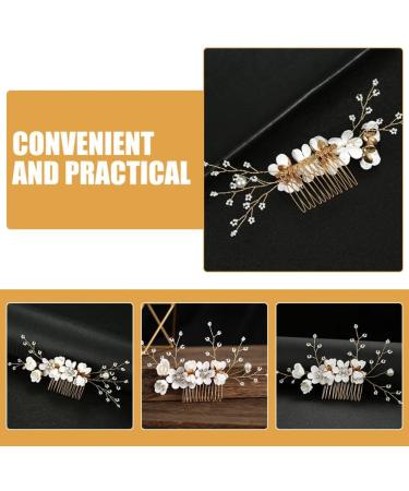 Beaupretty Flower Hair Comb Rhinestone Bridal Hair Comb Clip Wedding Hair Styling Hair Comb - Buy Online on GoSupps.com