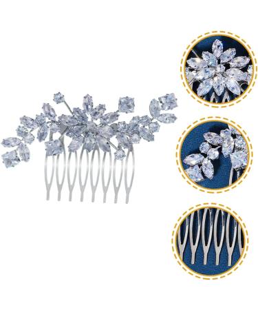 Angoily Crystal Side Hair Comb Crystal Hair Comb Hair Topper Wedding Hair Comb Wedding Bridal Hair Comb Hair Accessory for Girls Tiara Zircon Decorate Bridesmaid Flower Girl - Buy Online on GoSupps.com