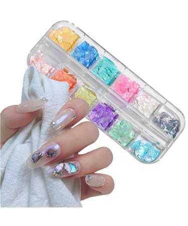 Nail Art Shell Frivolous Irregular Nail Art Decoration Colorful Nail Charm for Ladies and Girls Nail Decorations